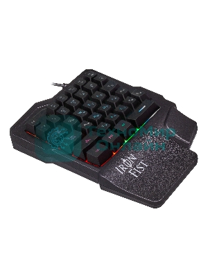 Игровой блок Oklick 701G IRON FIST черный USB for gamer LED (подставка для запястий)