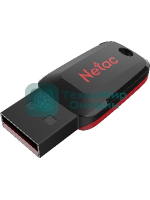 Флешка USB Netac U197 (NT03U197N-008G-20BK), 8Gb, USB 2.0, R/W 25/10, черный/красный