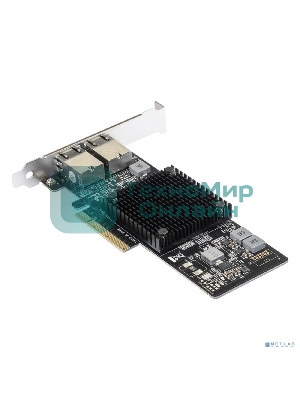 Сетевой адаптер ExeGate EXE-X550-T2 (PCI-E x8 v3.0, порты 2xRJ45 (медные), 10Gb/s (10/5/2.5/1Gb/s, 100Mb/s), Server NIC Intel Chipset X550)