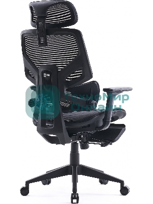 Кресло Cactus CS-CHR-MC01-BLBK синий, сетка, подголовник, подставка для ног