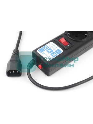 Сетевой фильтр Surge protector Power Cube 1.9m for conn. to UPS(C14) 5 outlets, 10A черный/графит