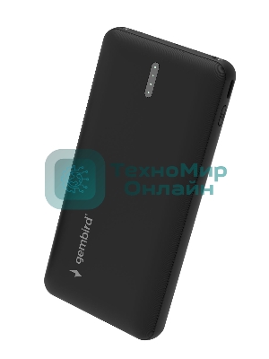 Портативный аккумулятор Gembird GPB-10C, 10000мА·ч, 2A, 4 встроенных кабеля, черный