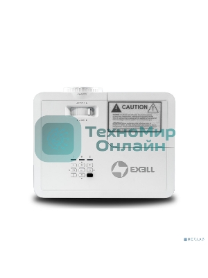 Проектор Exell EXD201W. Технология DLP, 3800 ANSI, WXGA (1280x800), 30 000:1. Проекционное отношение 1.54-1.72. Белый.