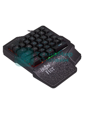 Игровой блок Oklick 701G IRON FIST черный USB for gamer LED (подставка для запястий)