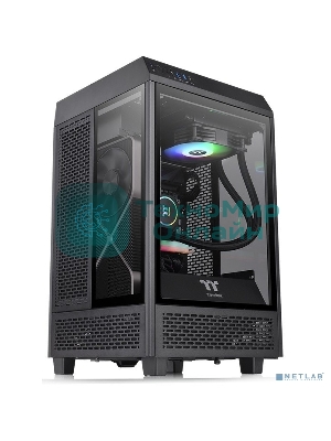 Компьютерный корпус Thermaltake The Tower 100 черный без БП ATX 2x120мм 2xUSB 3.0 1xUSB3.1 audio bott PSU