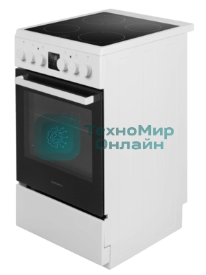 Плита электрическая Maunfeld MEC55CW08D белый, конфорок 4 шт, духовка 60 л, 50 см x 85 см x 60 см