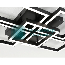 Потолочный светодиодный светильник Ambrella light FA1012/4+1 BK черный 90W 3000K-6400K 710*490*95 (ПДУ ИК)