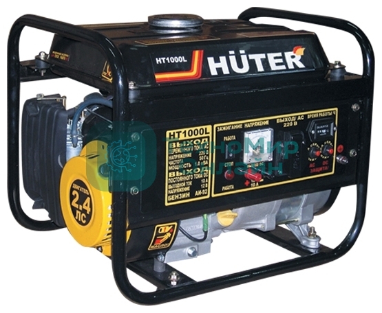 Электрогенератор бензиновый Huter HT1000L, 1.1 кВт, 65 дБ, 24.2 кг
