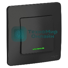 Выключатель 1-кл. СП Blanca (сх.1) 10А 250 В с подсветкой антрацит SchE BLNVS010116