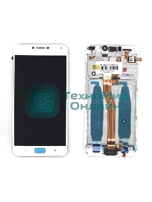Дисплей для Asus ZenFone 4 Max ZC554KL белый с рамкой