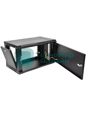 Шкаф телекоммуникационный настенный разборный ЦМО ЭКОНОМ 6U (600 x 520) дверь металл, черный (ШРН-Э-6.500.1-9005)