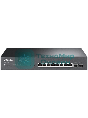Коммутатор TP-Link JetStream 10-Port Gigabit Smart Switch with 8-Port PoE+, 8× Gigabit PoE+ Ports, 2× Gigabit SFP Slots, 802.3at/af, 150 W PoE Power, 1U 13-inch Rack-mountable Steel CaseIntegration with Omada SDN Controller, 802.1Q VLAN, STP/RSTP/MSTP, IGMP Snoopi