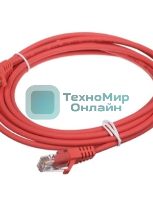 Патч-корд Suprlan 10-0154 UTP RJ-45 вил.-вилка RJ-45 cat.5e 3м красный LSZH 24AWG