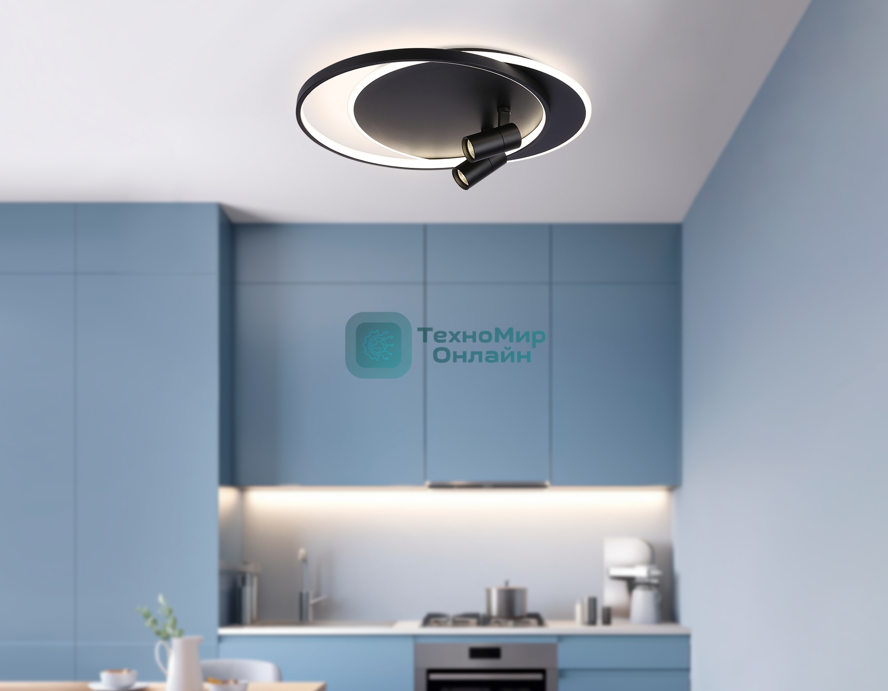 Светильник Ambrella light FL51393/1+2 BK черный 3000K-6400K 65W 560*480*120 (ПДУ РАДИО 2.4G)