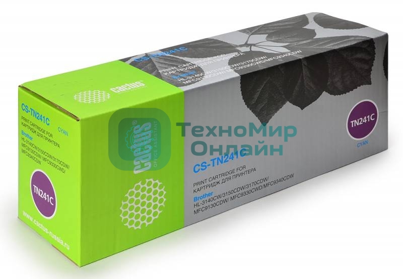 Картридж лазерный Cactus CS-TN241C голубой (1400 стр.) для Brother HL-3170CDW