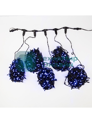 Гирлянда Neon-night LED ClipLight 24V, 5 нитей по 20 метров, цвет диодов синий, Flashing (белый)