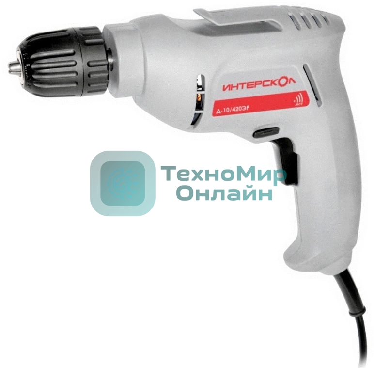 Дрель безударная Интерскол Д-10/420ЭР Промо 400Вт патрон:быстрозажимной реверс