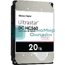Жесткий диск Western Digital HDD SATA 20Tb Ultrastar DC HC560 0F38785 7200 6Gb/s 512Mb 1 year ocs (analog WUH722020ALE6L4)