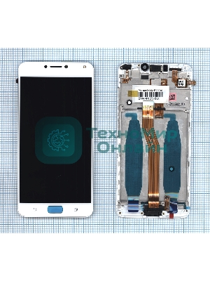 Дисплей для Asus ZenFone 4 Max ZC554KL белый с рамкой