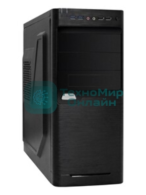 Компьютерный корпус Miditower ExeGate XP-330U Black, ATX, (XP400, Black,120мм), 2хUSB+2хUSB 3.0, Audio
