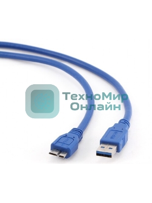 Кабель Gembird/Cablexpert USB 3.0 Pro, AM/microBM 9P, 30 см, экран, синий, пакет