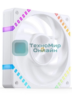 Вентилятор для корпуса JONSBO HF2-120WR Reverse (120x120x25мм, 4-pin PWM, ARGb, 63.3CFM, 29.5dBA, 2200RPM, белый)