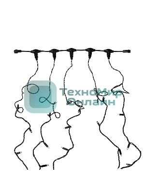 Гирлянда Neon-night LED ClipLight 24V, 5 нитей по 20 метров, цвет диодов синий, Flashing (белый)