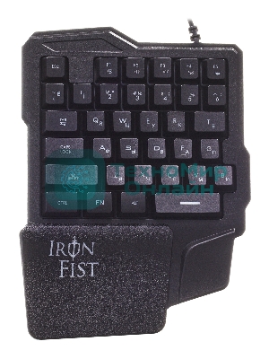 Игровой блок Oklick 701G IRON FIST черный USB for gamer LED (подставка для запястий)