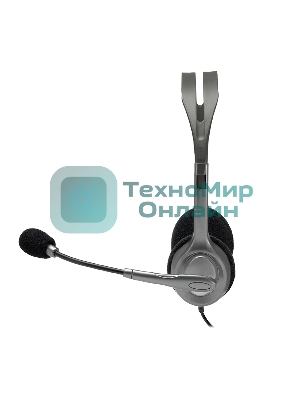 Гарнитура Logitech H110 серебристый, проводная, 3.5 мм