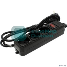 Сетевой фильтр ExeGate EX221176RUS SP-3-1.8B (3 розетки, 1.8м, евровилка, черный)