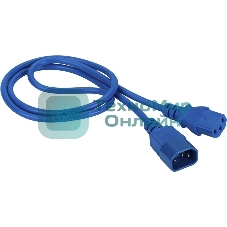 Кабель Lanmaster LAN-PP13/14-0.5-BL C13-С14 проводник.:3x0.75мм2 0.5м 220В 10А (упак.:1шт) синий