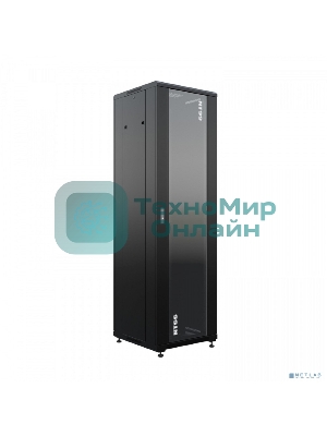 Шкаф коммутационный NTSS Премиум (NTSS-R42U6060GS-BL) напольный 42U 600x600мм пер.дв.стекл металл 900кг черный 510мм 86кг 1987мм IP20 сталь