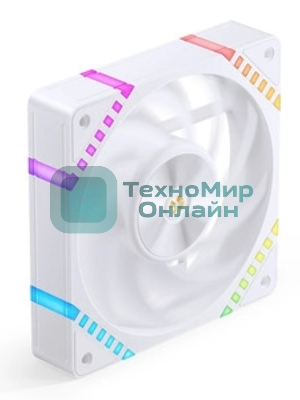 Вентилятор для корпуса JONSBO HF2-120WR Reverse (120x120x25мм, 4-pin PWM, ARGb, 63.3CFM, 29.5dBA, 2200RPM, белый)