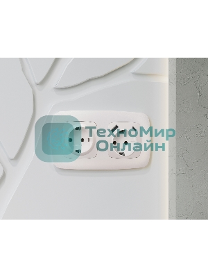 Лицевая панель OMEGA (Жемчуг) для электрической розетки с/з со шторками 2USB A+C QUANT OP2100
