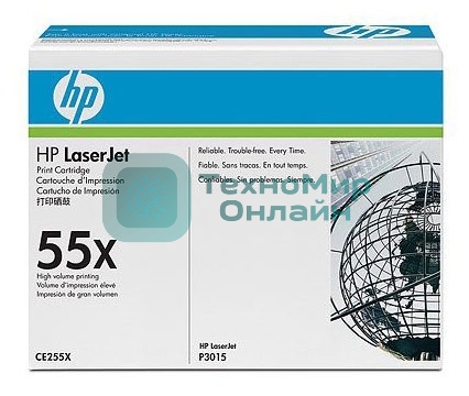 Картридж лазерный HP CE255X черный для LaserJet P3015/P3015d/P3015dn/P3015x 12500 стр.