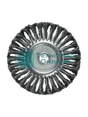 Щетка Matrix для УШМ 175 мм, посадка 22,2 мм, плоская, крученая металлическая проволока