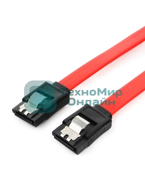 Кабель интерфейсный SATAIII Cablexpert CC-SATAM-DATA-0.3M, 30 см, 7pin/7pin, защелка, пакет