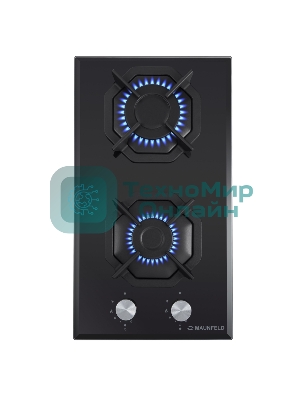 Газовая варочная панель Maunfeld EGHG.32.2CB/G, 2 конфорки, закаленное стекло, черный