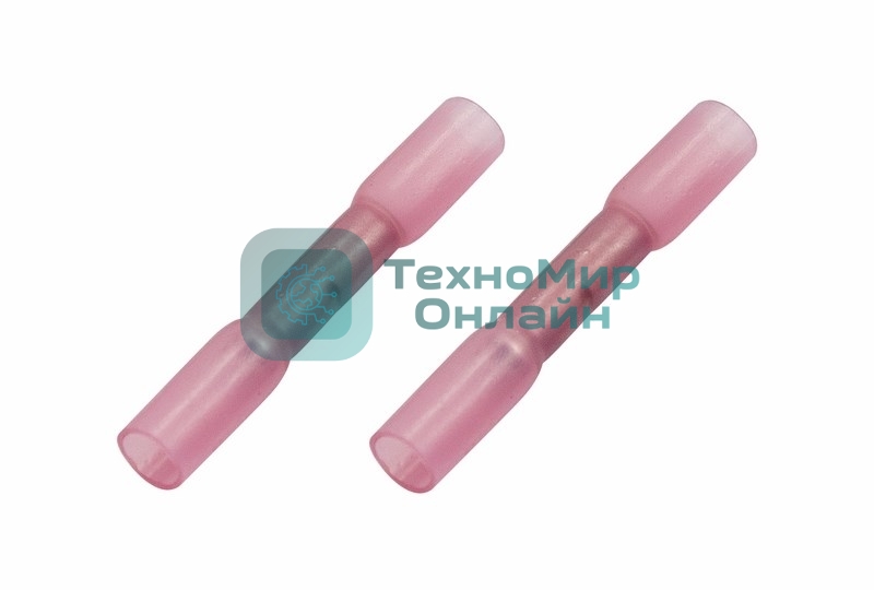 Соединительная гильза изолированная термоусаживаемая Rexant L-37 мм 0.5-1 мм² (ГСИ-т 1.0/ГСИ-т 0,5-1,0) красная