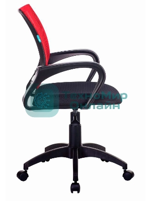 Кресло Бюрократ CH-695NLT красный/черный, сетка/ткань, 120 кг, механизм качания