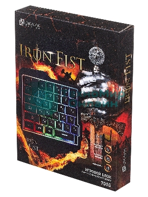 Игровой блок Oklick 701G IRON FIST черный USB for gamer LED (подставка для запястий)