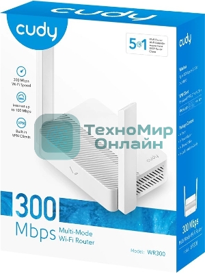 Роутер Cudy WR300 N300 10/100BASE-TX/Wi-Fi белый