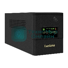 Источник бесперебойного питания ExeGate Smart LB-2200.LCD.AVR.8C13 (2200VA/1300W, цветной LCD, AVR, 8*C13, батарея 12V 9Ah - 2 шт., металлический корпус, Black)