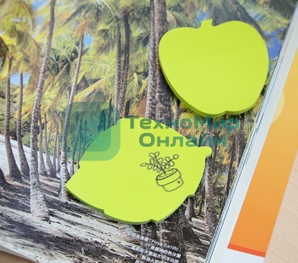 Блок самоклеящийся бумажный Stick`n 21180 70x70 мм, 50 листов, 70 г/м2, неон, зеленый вырубной 