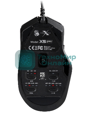 Мышь проводная A4Tech Bloody X5 Pro черный, 16000 dpi, USB, кнопки - 9