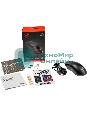 Мышь проводная ASUS ROG Gladius III черный, 19000 dpi, USB, кнопки - 6