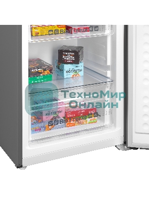 Холодильник Maunfeld MFF195NFIX10 нержавеющая сталь двухкамерный 252/98л морозилка снизу, No Frost