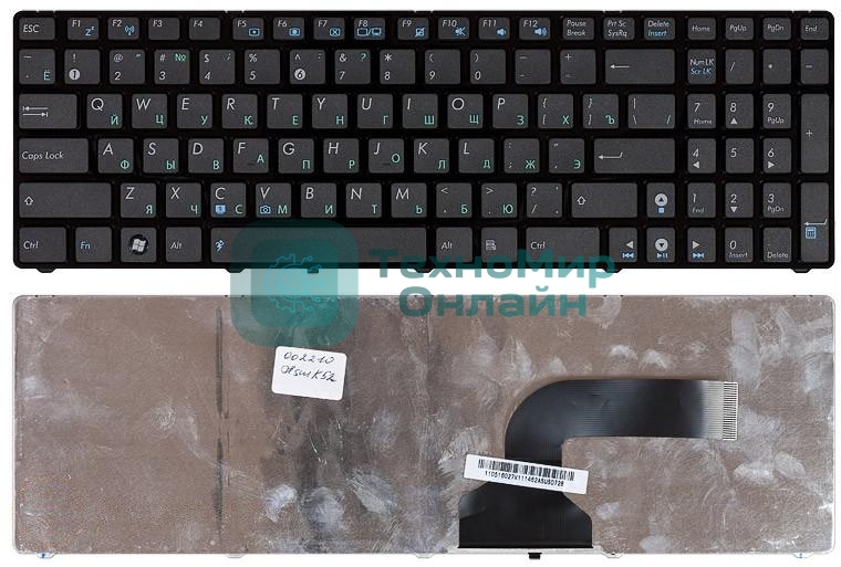 Клавиатура для ноутбука Asus K52 K53 G73 A52 G60 черная с рамкой