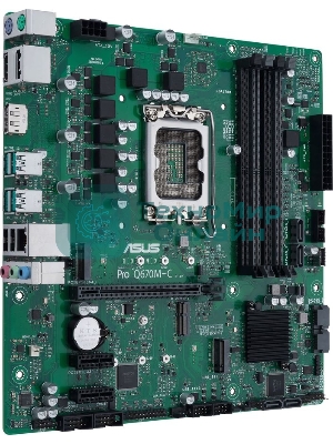 Материнская плата ASUS Pro Q670M-C-CSM, LGA 1700, Intel Q670, 4xDDR5, 6xSATA, 2xM.2, 1xPCIe 4.0 x16, 1xHDMI, 2xDP, 1x1Gb LAN, 4xUSB-A 3.2 Gen 2, 3x3.5 мм, 7.1, mATX