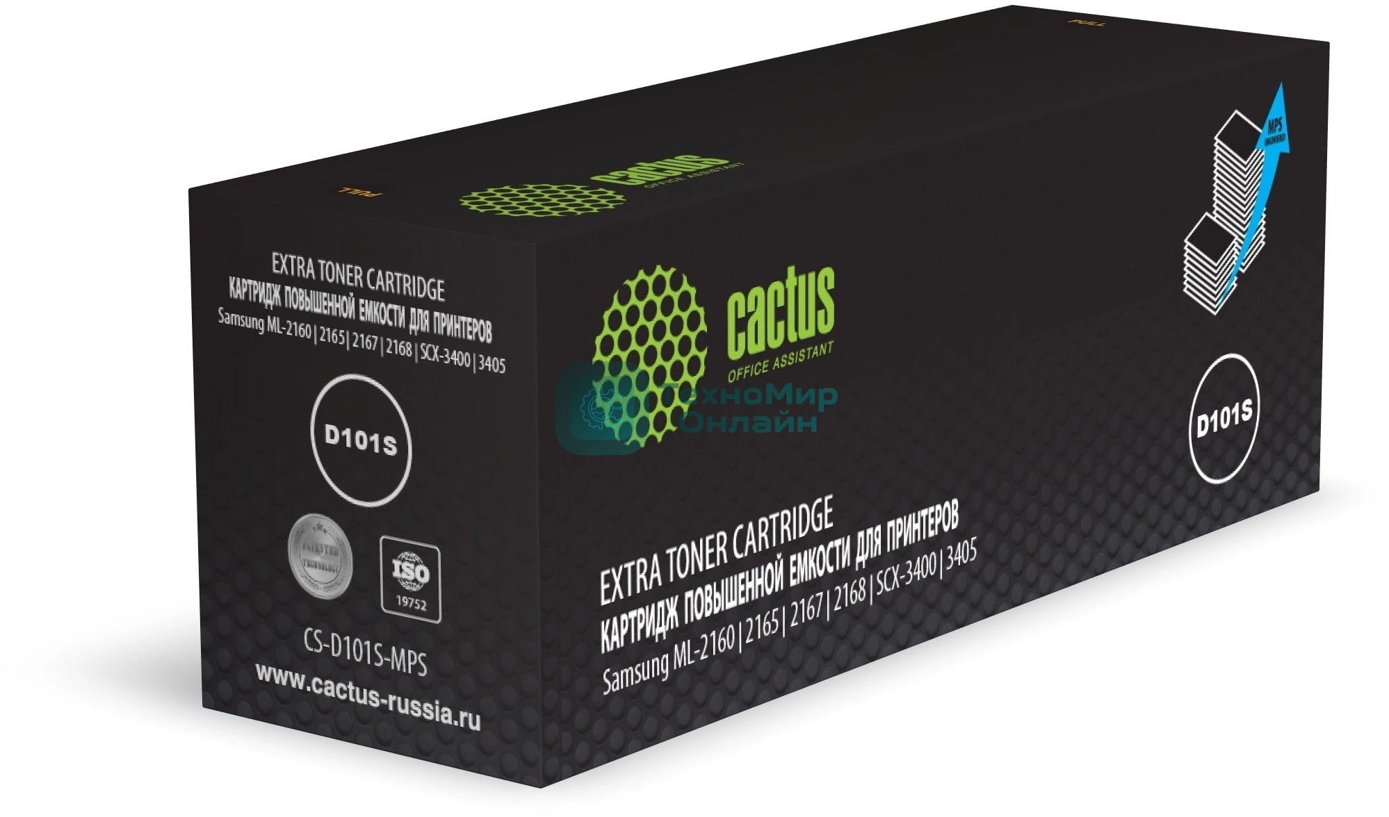 Картридж лазерный Cactus CS-D101S-MPS MLT-D101S черный (5000 стр.) для Samsung ML-2160/2165/2167/2168/SCX-3400/3405